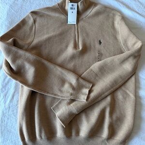 Ralph Lauren Tan Zip Up Sweater